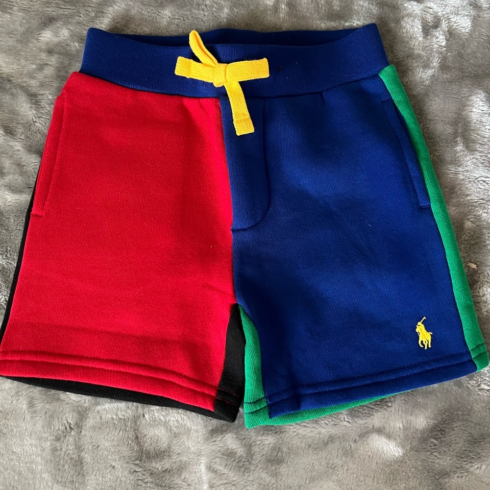 Polo by Ralph Lauren Colorblock Kids' Shorts - Red/Blue with Yellow Trim